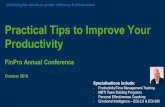 Practical Tips to Improve Your Productivity - FinPro · Practical Tips to Improve Your Productivity FinPro Annual Conference October 2018 Specialisations include: • Productivity/Time