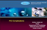 PCI Complications - IJN Collegeijncollege.edu.my/PDF/BCL-Complications cases-dato rosli.pdfPCI Complications Rates: NY State Registry 1999 – 2006 n - 23,339 procedures Causes % Death