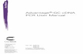 Advantage®-GC cDNA PCR User Manual - Takara Bio Manual... · 2020-04-18 · Advantage-GC cDNA Polymerase Mix contains KlenTaq-1 DNA polymerase (an N-terminal deletion of Taq DNA