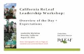 California ReLeaf Leadership Workshop · California ReLeaf Leadership Workshop: Overview of the Day + Expectations Leadership Workshop Riverside, California August 20, 2015 Cindy
