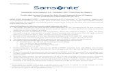 Samsonite International S.A. Publishes 2017 Third Quarter Report€¦ · The Group spent US$152.8 million on marketing during the nine months ended September 30, 2017, an increase