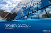 GREATER BOSTON MARKET VIEWPOINTMidway through 2013, the vacancy rate in the Boston offi ce market is 12.4%, compared to 13.0% at the beginning of the year and 14.5% twelve months ago.