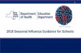 Influenza virus - Courtesy of CDC 2018 Seasonal Influenza ... › diseases › communicable › ... · • Flu seasons are unpredictable in a number of ways. • Although widespread
