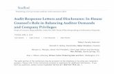 Audit Response Letters and Disclosures: In-House Counsel's ...media.straffordpub.com › ... › reference-materials.pdf · 4/9/2019  · Audit Response Letters and Disclosures: In-House