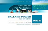 Fuel Cells for Hydrail Conference Rail Applications ... · Fuel Cell Rail – Ballard Experience Ballard has participated in a number of rail fuel cell applications: • China o 2