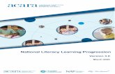 National Literacy Learning Progression...a) Version 3 of the National Literacy Learning Progression was produced under the discovery phase of the Learning Progressions and Online Formative