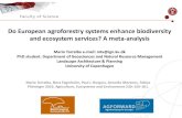 Do European agroforestry systems enhance biodiversity and ...silvopastoral2016.uevora.pt/wp-content/uploads/... · Do European agroforestry systems enhance biodiversity and ecosystem
