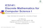 University of Hawaii ICS141: Discrete Mathematics for ...janst/141/lecture/12-Summations.pdf · ICS 141: Discrete Mathematics I – Fall 2011 12-3 Summation Notation University of