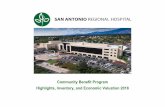 Community Benefit Program Highlights, Inventory, and ... to an inability to access health insurance or the result of inadequate insurance coverage. The hospital’s charity care policy