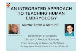 AN INTEGRATED APPROACH TO TEACHING …AN INTEGRATED APPROACH TO TEACHING HUMAN EMBRYOLOGY Murray Smith & Mark Hill Department of Anatomy School of Medical Sciences The University of