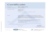 01 104 1301899 Main EN - Outotec · ISO 14001:2015 Certificate Registr. No. 01 104 1301899 Certificate Holder: Outotec Oyj Rauhalanpuisto 9 02230 Espoo Finland ... industrial water
