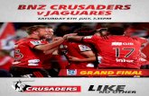Official Crusaders Super Rugby Site - SATURDAY …...four teams in Super Rugby history have won the Grand Final on their first attempt (Blues in 1996, Crusaders in 1998, Bulls in 2007,