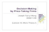 Decision-Making by Price-Taking Firmshomepage.ntu.edu.tw/~josephw/MicroTheory_Lecture_9_Price... · 2008-11-28 · 1 Decision-Making by Price-Taking Firms Joseph Tao-yi Wang 2008/11/28