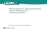 Phonemic Awareness and Phonics Instruction · LEAD21 Model for Effective phonemic Awareness and phonics instruction LEAD21 uses a framework based on sound research to teach phonemic