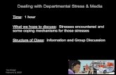 Dealing with Departmental Stress & Media · Dealing with Departmental Stress & Media Time: 1 hour What we hope to discuss: Stresses encountered and some coping mechanisms for those