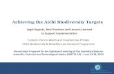 Achieving the Aichi Biodiversity Targets - SBSTTA 18 event.pdf · 2014-06-26 · •Indentified that future ABS research priorities that will contribute to international development