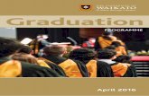 April 2016 - University of Waikato › about › graduation... · Wednesday 20 April 2016 – 2pm 17 Thursday 21 April 2016 – 10am 21 Thursday 21 April 2016 – 2pm 28 Qualifications