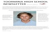 TOORMINA HIGH SCHOOL NEWSLETTER...TOORMINA HIGH SCHOOL NEWSLETTER 2013 Term 1 Week 11 'I just can't convey how passionate Jake was about sport and his mates!! Played with absolute