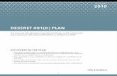 Deseret 401(k) Plan - Brigham Young University · 2018-06-28 · sponsored plans, you may be eligible to roll over those account balances into your Deseret 401(k) Plan account. This