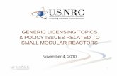 GENERIC LICENSING TOPICS & POLICY ISSUES RELATED TO GENERIC LICENSING TOPICS & POLICY ISSUES RELATED