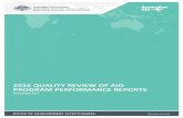 2016 Quality Review of Aid Program Performance Reports · ODE: 2016 QUALITY REVIEW OF AID PROGRAM PERFORMANCE REPORTS 0 In 2014 the Minister for Foreign Affairs released Making Performance
