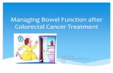 Managing Bowel Function after Colorectal Cancer Treatment · A temporary loop ileostomy 14,000 patients treated for rectal cancer in UK 65% underwent an anterior resection of these