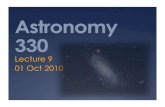 Astronomy 330mab/education/astro330/lectures/lecture_9.f10… · 330 Lecture 9 01 Oct 2010 ... energy is conserved (not the energy of an individual star) For an external force add
