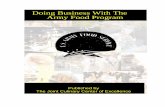 Doing Business With The Army Food Program · Standardization of Army Field Feeding Food Service Program and provides input to Sustainment Center of Excellence (SCoE) and NATICK for