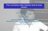 The Lorentzian index theorem and its local version · The Atiyah-Patodi-Singer index theorem 2 Index theory on Lorentzian manifolds Dirac operator on Lorentzian manifolds The Lorentzian