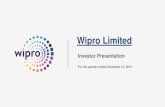 Wipro Investor Presentation Q3'FY20...Wipro Ltd and subsidiaries ( Amount in INR Crores) Computation of Gross Cash Cash & Cash Equivalents 18,663.7 Investments - Current 16,425.6 Total