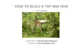 HOW TO BUILD A TOP BAR HIVE - United Diversitylibrary.uniteddiversity.coop/Beekeeping/How_to_build_a...Glue and screw or pin a standard 17" top bar to the top edge of each follower