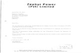 Zephyr Power - NEPRA | Home › tariff › Tariff › Petitions › 2011 › Tariff... · 2020-02-25 · Zephyr Power (Pvt) Limited September 30, 2011 Registrar NEPRA 2nd Floor, OPF