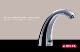 Delta CommerCial ProDUCtS Cross referenCe Guide · Delta® CommerCial Cross referenCe GuiDe PAGE 1 87T105 • Synergy ® single-hole lever style metering faucet • Cast brass body