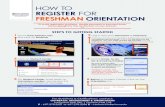 HOW TO REGISTER FOR FRESHMAN ORIENTATION...orientation fees. Students will receive confirmation e-mail upon successful transaction. Students with EFC (Estimated Family Contribution)
