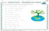 Name : EARTH DAY - MISSING LETTERS · EARTH DAY - MISSING LETTERS H ap py E a r t h D a y. Name : Answer key Printable Worksheets @ EARTH DAY - MISSING LETTERS H ap py E a r t h D