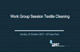 Work Group Session Textile Cleaning - CINET · Work Group Session Textile Cleaning ... Agenda. 12.35 LOD showcase Laundrapp: You do the living, we do the laundry by CEO ... • Retail