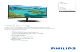 275E1S/00 Philips LCD monitor - dustinweb.azureedge.net · Philips LCD monitor E Line 27" (68.6 cm) Quad HD (2560 x 1440) 275E1S Simply stunning The 27" E Line monitor features stunning