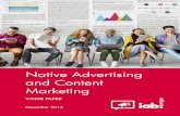Native Advertising and Content Marketing · IAB Europe Native Advertising and Content Marketing White Paper ‘The real fact of the matter is that nobody reads ads. People read what