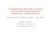 Combinatorial Methods in Group Theory (and Group-theoretic ... · A combinatorial proof of some Sylow theory If Gis a nite group whose order jGjis divisible by the prime p, and psis