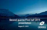 Second quarter/First half 2019 presentation · 2019-08-21 · presentation. August 21, 2019 . Agenda • Highlights • Financials • Operational review/Strategy ... 175.2 188.1