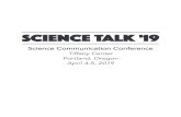 Science Communication Conference€¦ · Sarah Myhre, Project Drawdown Moderator: Matt Wilkins, Vanderbilt University SCIENCE TALK ’19 — info@sciencetalk.org — 5 Thursday Evening