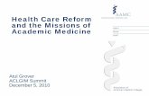 Health Care Reform and the Missions of Academic Medicine › File Library › SGIM › Resource... · 10% bonus (quarter or annual) on primary services by primary care practitioners