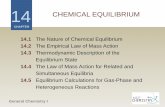 14 CHEMICAL EQUILIBRIUMgencheminkaist.pe.kr/Lecturenotes/CH101/Chap14_2020.pdf · 2020-03-16 · General Chemistry I CHEMICAL EQUILIBRIUM. 14.1. The Nature of Chemical Equilibrium.