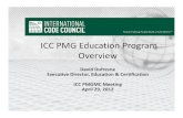 ICC PMG Education Program Overview · 2015-04-17 · ICC PMG Education Program Overview David Dufresne Executive Director, Education & Certification ... Handout Page # 7. 2009 International