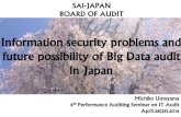Information security problems and future possibility of ... · Information security problems and future possibility of Big Data audit in Japan SAI-JAPAN BOARD OF AUDIT Michiko Umeyama