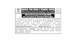 CENTRAL TOOL ROOM CTTC-B Adv.pdf · 2020-05-06 · CENTRAL TOOL ROOM & TRAINING CENTRE B-36, Chandka industrial Area, Bhubaneswar-751024, Odisha (Ministry of Micro, Small & Medium