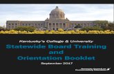 STATEWIDE BOARD TRAINING AND ORIENTATION BOOKLET …statewide board training and orientation booklet september 2017 Beshear, and Senate Bill 1 (2017), signed by Governor Matthew Bevin,
