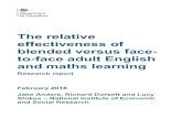 The relative effectiveness of blended versus face-to-face adult English and maths learning 2018-02-26آ 