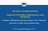 Ex-ante Conditionalities Common Provision Regulations and ... › ...2 1. Definition of ex-ante conditionalities . 2. Why ex-ante conditionalities? 3. Key stages . 4. Some examples
