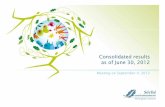 Consolidated results as of June 30, 2012€¦ · Consolidated results as of June 30, 2012 H1 2012 highlights Worsening economic conditions, particularly in Q2 Revenue (excluding IFRIC